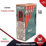 Relx Watermelon carton of 5 packs of 2 pods. One click gives you carton of 5 packs of menthol flavor. each pod is 2 ml capacity that gives approx 500 puffs