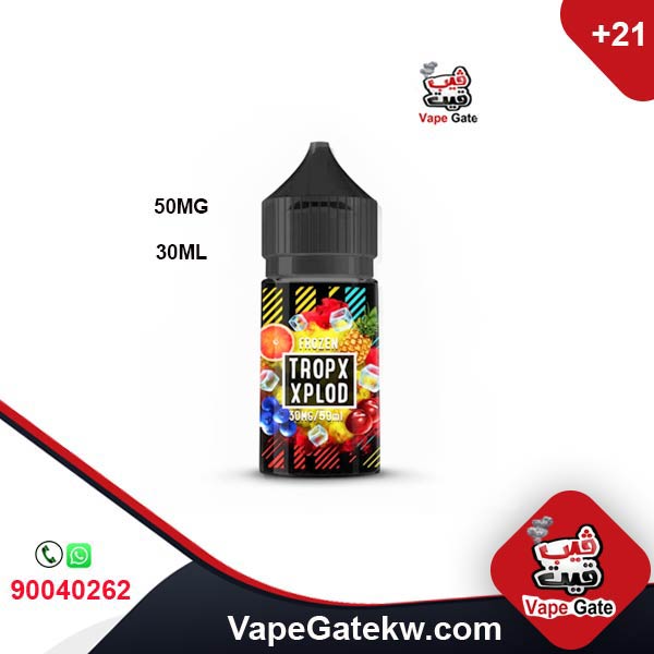 Sams Vape Frozen Tropx Xplod 50MG 30ML. strong flavor and aroma of mix fruit and tropical flavor. taste by sams vape in bottle size 30ML.Suitable to use with Cig puff, with low watt vape kits.