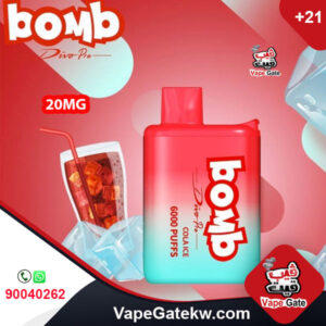Bomb Cola 6000 Puffs 2%. Bomb a rechargeable disposable vape gives up to 6000 puffs. cube model filled with salt juice