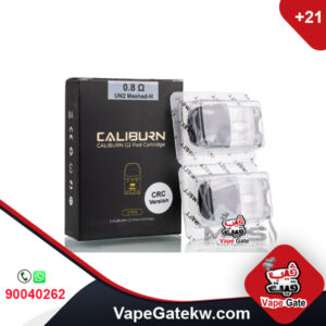 Caliburn G2 pod cartridge 0.8 ohm CRC version. pods capacity 2 Ml with 0.8 ohm resistance. compatible with Caliburn G/G2 devices