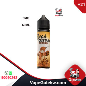 Dead Custard Cookies 3MG 60ML. a flavors of fresh baked cookies with strong flavor and aroma. a freebase vape juice in bottle size 60Ml
