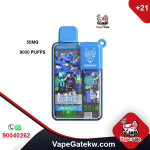 Easy Smart Blue Cotton Candy 50MG 9000 Puffs. enhanced with digital screen that shows it provides easy monitoring of liquid and battery levels. extreme flavor and powerful performance