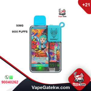 Easy Smart Watermelon Kiwi Berry 50MG 9000 Puffs. enhanced with digital screen that shows it provides easy monitoring of liquid and battery levels. extreme flavor and powerful performance