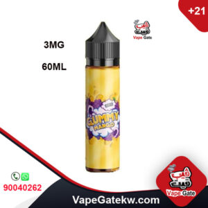 GUMMY MANGO 3MG 60ML.a unique mix that gathered delicious fruit like mango with gummy . 3MG nicotine and bottle size 60 ML.