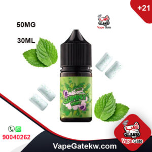 GUMMY MINT 50MG 30ML. a pure and strong flavor of mint ,in bottle size 30ML .Nicotine Level 50MG, to use with Cig puff, with low watt vape kits