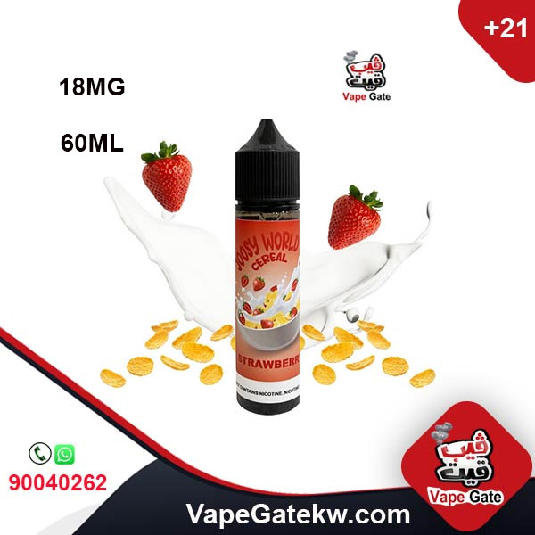Joosy World Cereal Strawberry 18MG 60ML. Freebase juice flavor of cereal with strawberry. fresh prepared cereal flavor in bottle size 60ml.Suitable to use with shisha puff coils or pods. A freebase vape juice
