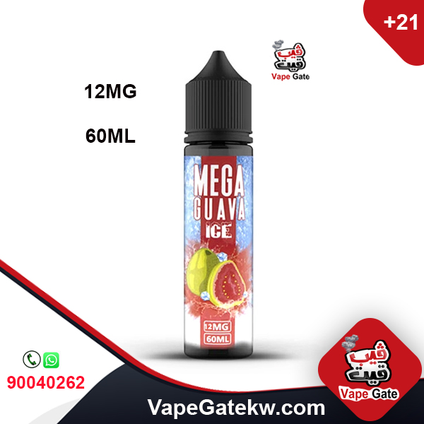 Mega Guava Mint 12MG 60ML. a freebase vape liquid flavor of fresh and cool guava. made by the famous mega vape juice company. in bottle size 60Ml.use with shisha puff coils or pods. A freebase vape juice
