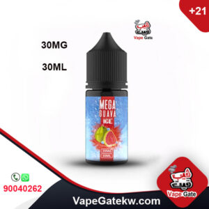 Mega Guava mint 30mg 30ml. a Salt vape liquid flavor of fresh and cool guava. made by the famous mega vape juice company. in bottle size 30Ml