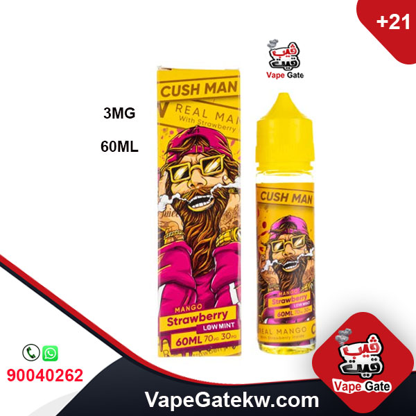NASTY Strawberry Cush Man 3MG 60ML, this flavour incorporates the sweetness of the mango and the refreshing taste of fruity strawberry. 60ml