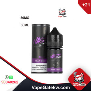 Nasty Asap Grape 50MG 30ML .Vape juice salt by nasty vape, gives a strong flavor of Grape .in bottle size 30ML. 24 hours delivery Kuwait