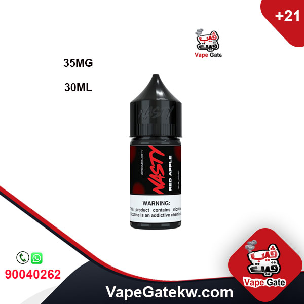 Nasty Red Apple 35MG 30ML. For those who like the sweet flavor of apple. a salt vape juice in bottle size 30ml. a strong flavor and aroma of red apple