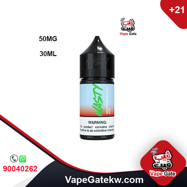 Nasty Watermelon Mint 50MG 30ML Pod Mate. salt vape juice with the strong taste and aroma of Nasty vape liquid. a flavor of fresh Watermelon with touch of ice