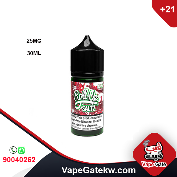 ROLL-UPZ STRAWBERRY 25MG 30ML. Strawberry by Juice Roll-Upz SALT mixes together energizing nicotine salts and fragrant strawberry accents finished with frigid menthol to round out the flav.