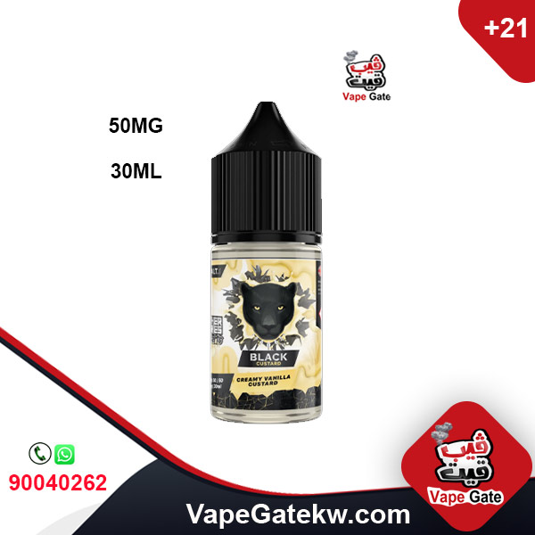 Black Custard Creamy Vanilla Custard 50MG 30ML. one of the latest flavors made by dr vapes. a mix of delicious custard with vanilla and cake flavor
