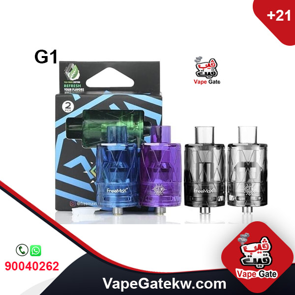 FreeMax Gemm G1 Disposable Tanks. compatible with mostly vape devices. ohm 0.15 ohm and best rated for usage 40-80- watt. pack of 2 pcs