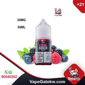 PINK DOSE 30MG 30MLMIX STRAWBERRY & BERRY. A unique vape liquid low nicotine that gathered 2 delicious fruits Strawberry + Berry. 30 mg nicotine that suitable to use with vape kits low watt. Salt liquid.