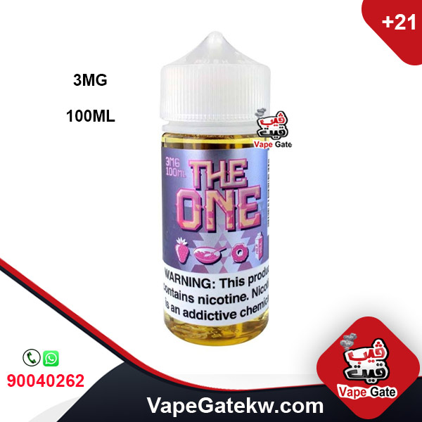 THE ONE 3MG 100ML. Sweet strawberries, cereal, frosted donuts and milk come together for a delicious all day treat. The perfect blend of sweet with hints of creme, The One available in 100ml bottle 3MG