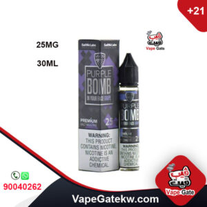 VGOD Purple Bomb SALTNIC 25MG 30ML. A product of VGOD that gives you taste of Fresh Grape. Salt liquid to use with low watt cigs. cig puff.