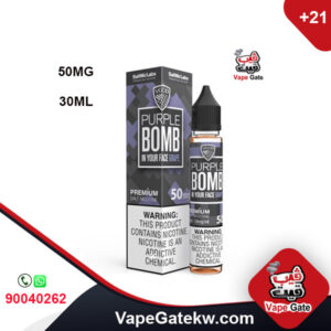 VGOD Purple Bomb SALTNIC 50MG 30ML. A product of VGOD that gives you taste of Fresh Grape. Salt liquid to use with low watt cigs. cig puff.