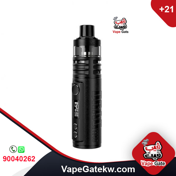 VOOPOO DRAG H40 VAPE KIT BLACK COLOR.It’s powered by a built-in 1500mAh battery, which lets you vape for longer between charges and will deliver a 5-40W power output range, Each kit includes a 2ml PnP Pod II