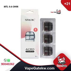 SMOK ACRO MTL PODS 0.6 OHM PACK OF 3 PODS