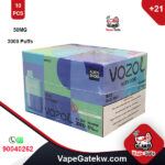 Carton OF Vozol Blue Razz Mint 50MG 3000PUFFS 10PCS