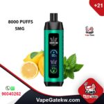 Vape Al Fakher Crown Bar Pro Lemon Mint 8000 Puffs