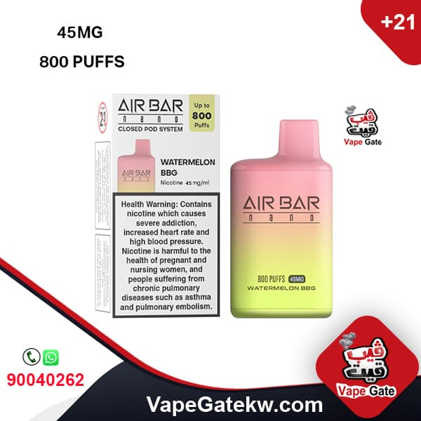 AIR BAR NANO Watermelon BBG 45MG 800 PUFFS