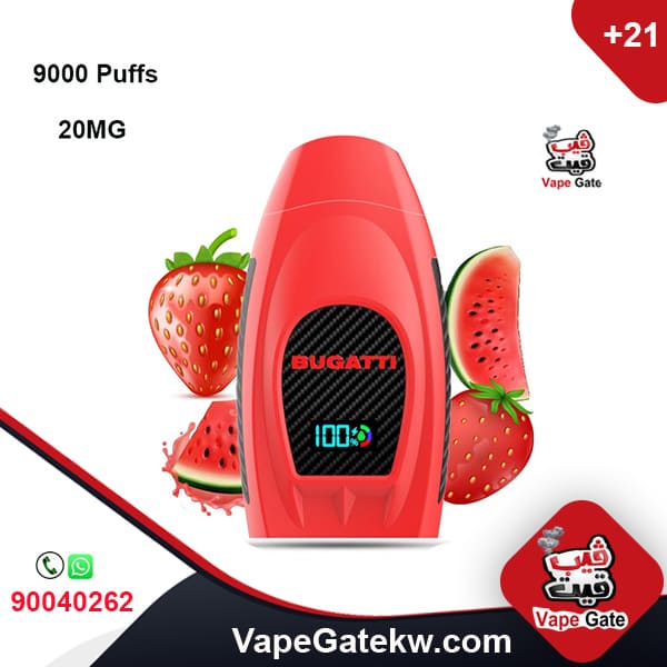 BUGATTI Vape Strawberry Watermelon 20MG 9000 Puffs